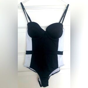 Brand new Black and white bathing suit, size M